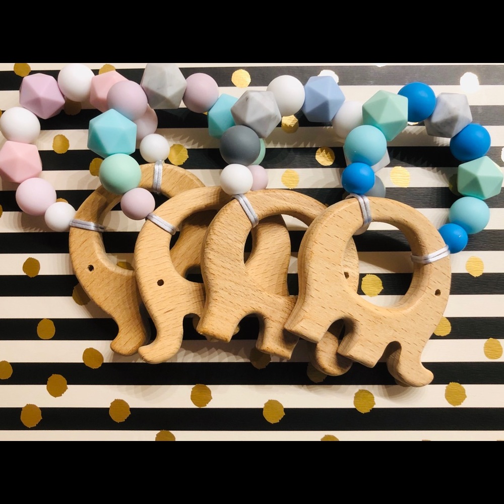Wooden Elephant Teether